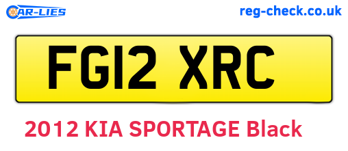 FG12XRC are the vehicle registration plates.