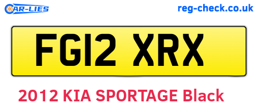 FG12XRX are the vehicle registration plates.