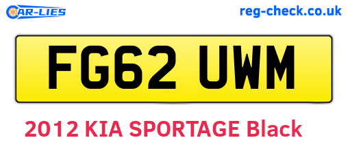 FG62UWM are the vehicle registration plates.