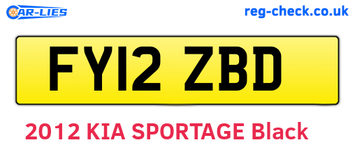 FY12ZBD are the vehicle registration plates.
