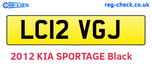 LC12VGJ are the vehicle registration plates.