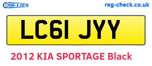 LC61JYY are the vehicle registration plates.