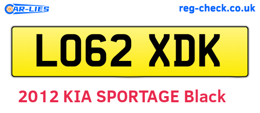 LO62XDK are the vehicle registration plates.