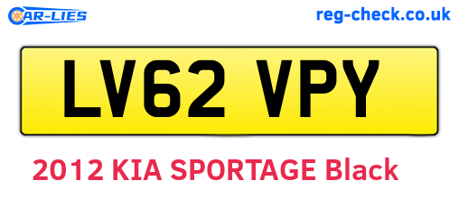 LV62VPY are the vehicle registration plates.