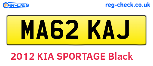 MA62KAJ are the vehicle registration plates.