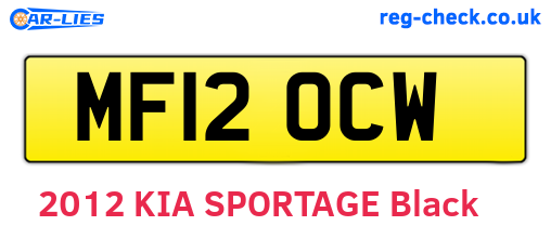 MF12OCW are the vehicle registration plates.
