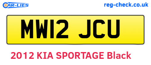 MW12JCU are the vehicle registration plates.
