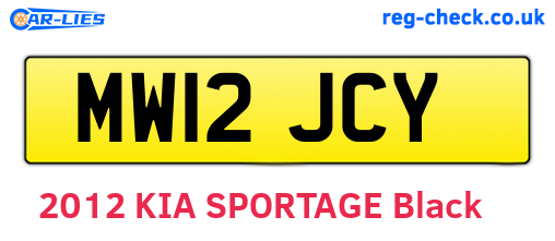 MW12JCY are the vehicle registration plates.