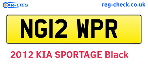 NG12WPR are the vehicle registration plates.