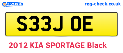 S33JOE are the vehicle registration plates.