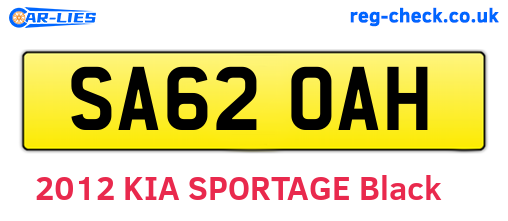 SA62OAH are the vehicle registration plates.