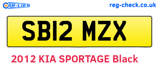 SB12MZX are the vehicle registration plates.