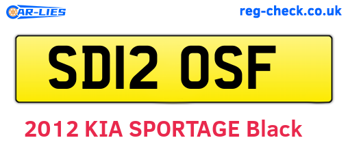 SD12OSF are the vehicle registration plates.