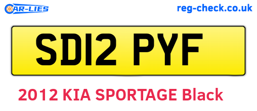 SD12PYF are the vehicle registration plates.