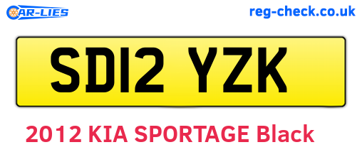 SD12YZK are the vehicle registration plates.