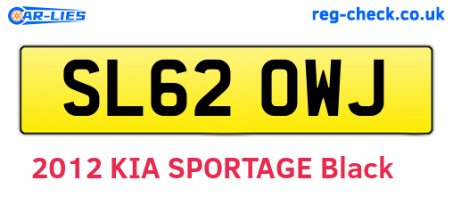 SL62OWJ are the vehicle registration plates.