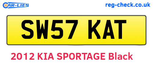 SW57KAT are the vehicle registration plates.