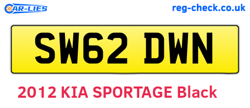 SW62DWN are the vehicle registration plates.