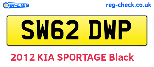 SW62DWP are the vehicle registration plates.