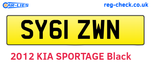 SY61ZWN are the vehicle registration plates.