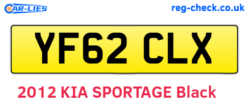 YF62CLX are the vehicle registration plates.