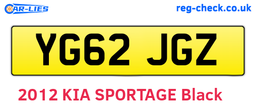 YG62JGZ are the vehicle registration plates.