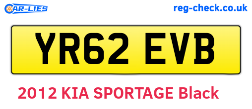 YR62EVB are the vehicle registration plates.