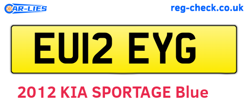 EU12EYG are the vehicle registration plates.