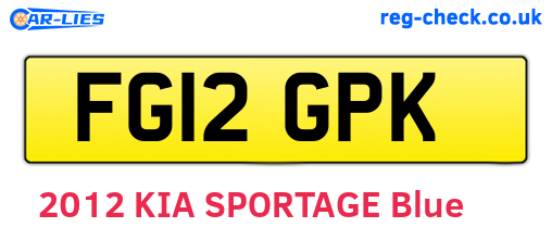 FG12GPK are the vehicle registration plates.