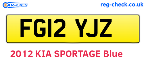 FG12YJZ are the vehicle registration plates.