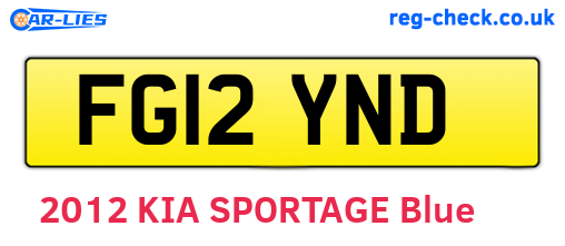 FG12YND are the vehicle registration plates.