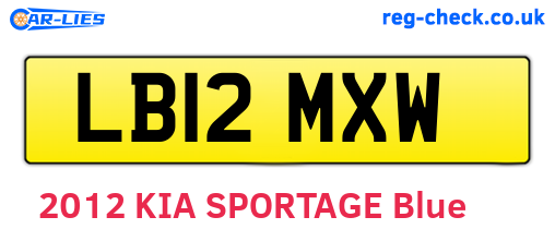 LB12MXW are the vehicle registration plates.