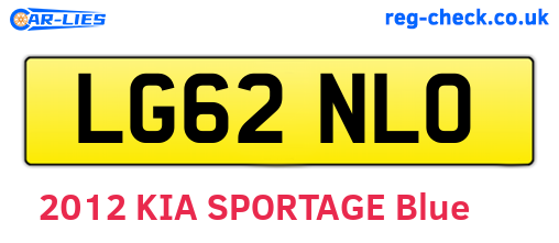 LG62NLO are the vehicle registration plates.