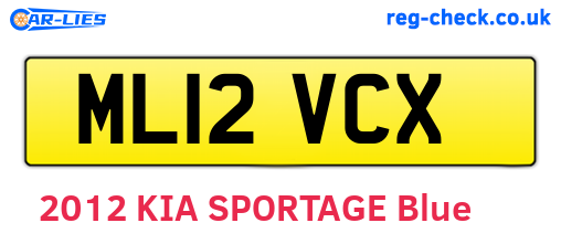 ML12VCX are the vehicle registration plates.