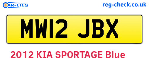 MW12JBX are the vehicle registration plates.