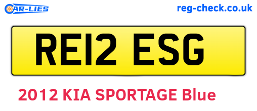 RE12ESG are the vehicle registration plates.
