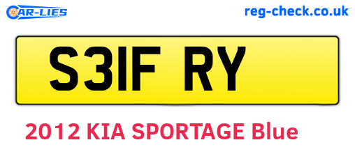 S31FRY are the vehicle registration plates.