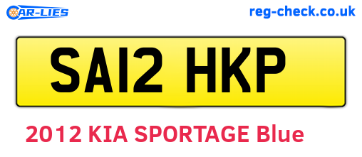SA12HKP are the vehicle registration plates.