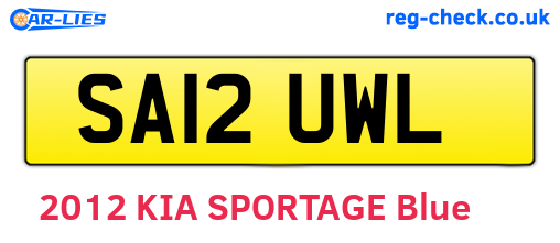SA12UWL are the vehicle registration plates.