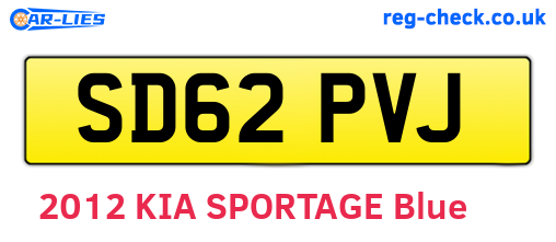 SD62PVJ are the vehicle registration plates.