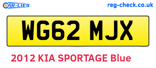WG62MJX are the vehicle registration plates.