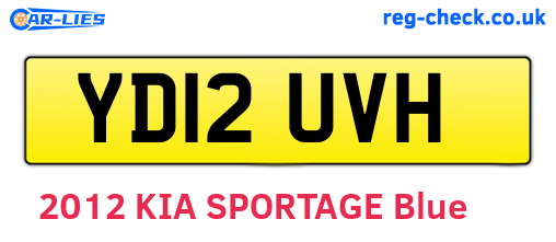 YD12UVH are the vehicle registration plates.