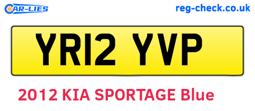 YR12YVP are the vehicle registration plates.