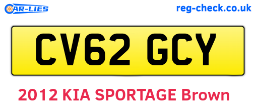 CV62GCY are the vehicle registration plates.