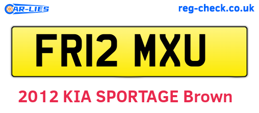 FR12MXU are the vehicle registration plates.