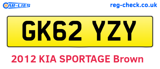 GK62YZY are the vehicle registration plates.