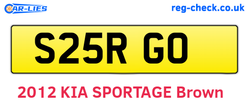 S25RGO are the vehicle registration plates.