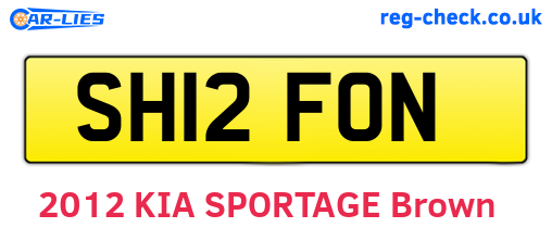 SH12FON are the vehicle registration plates.