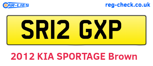 SR12GXP are the vehicle registration plates.