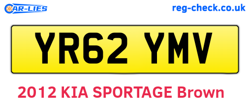 YR62YMV are the vehicle registration plates.